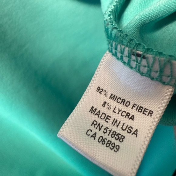 JudyP Rachel Ruched Bottom 3/4 Sleeve Top Teal Size XL Made in USA - Picture 4 of 4